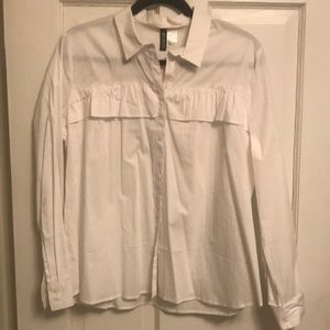 H&M Button Down with ruffle detail